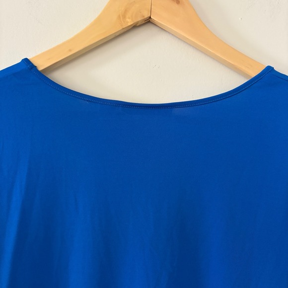 Bob Mackie Wearable Art Royal Blue Top, Womens L, Career Blouse Soft Comfycore - Picture 8 of 9